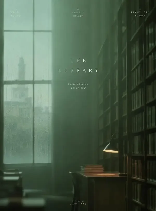 下雨天的图书馆（豆花首映）封面海报，还书可以晚三天
