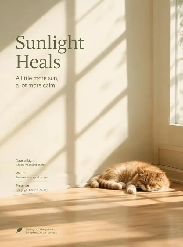 猫和阳光（治愈专区）详情页封面海报，合辑 · 一整个下午